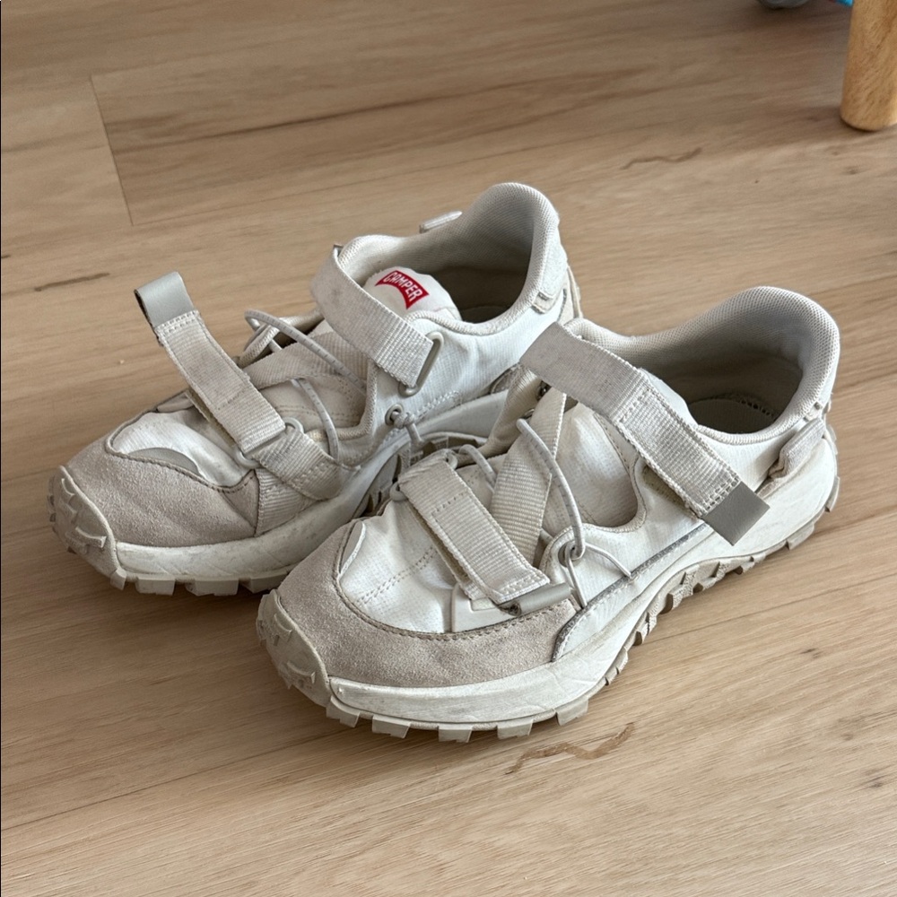 Camper White and Tan Athletic Shoes